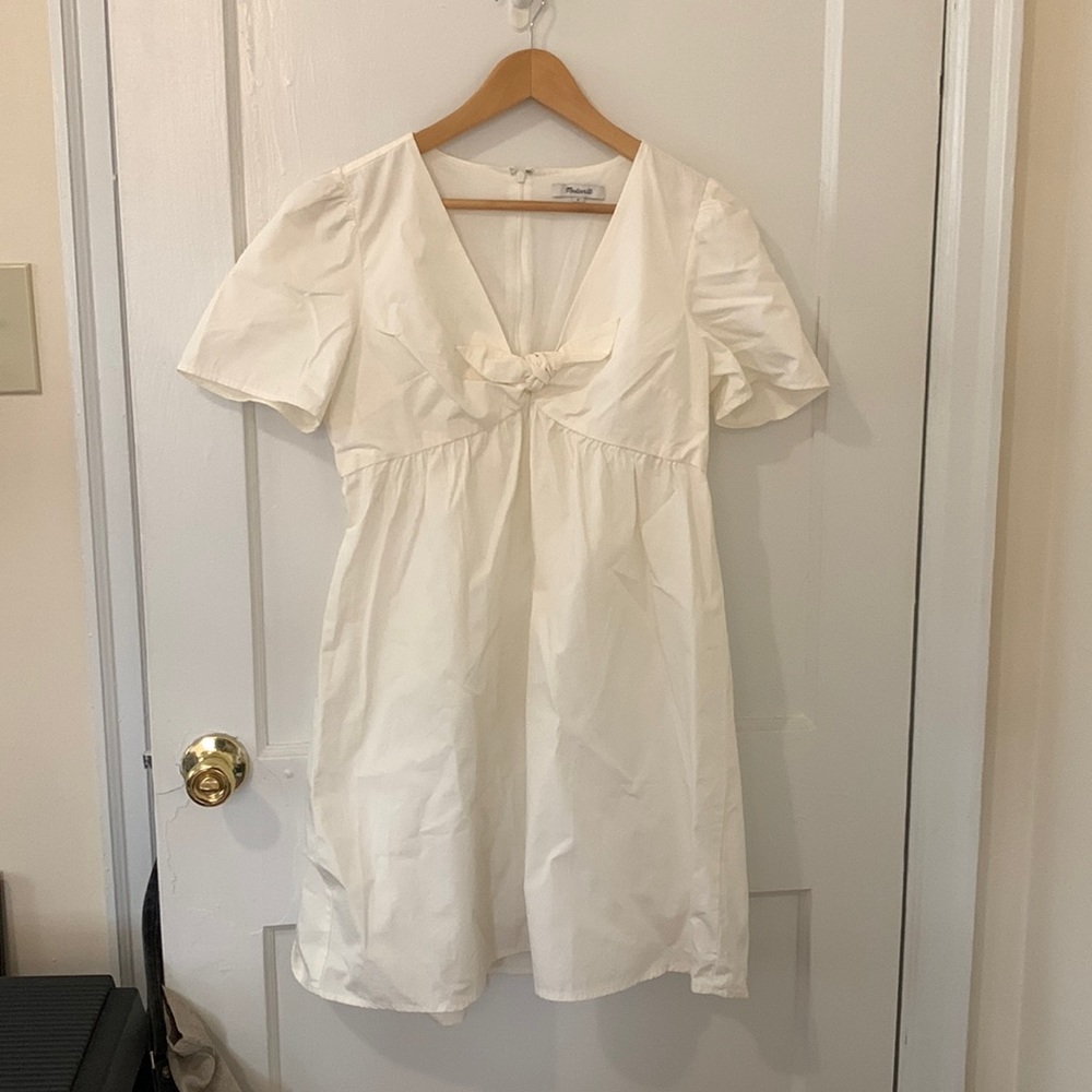 Madewell womens tie-front white dress